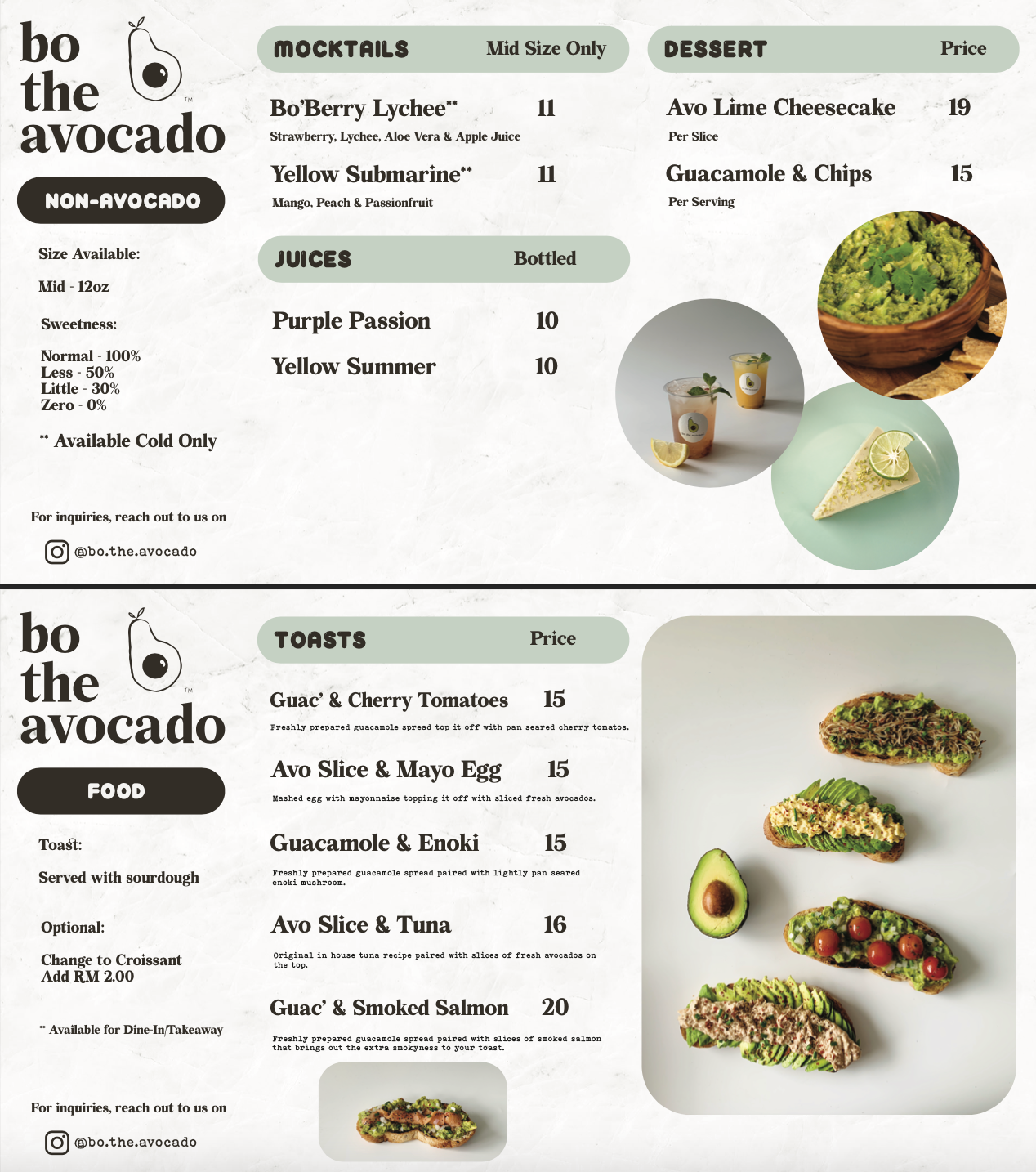 Menu – Bo The Avocado